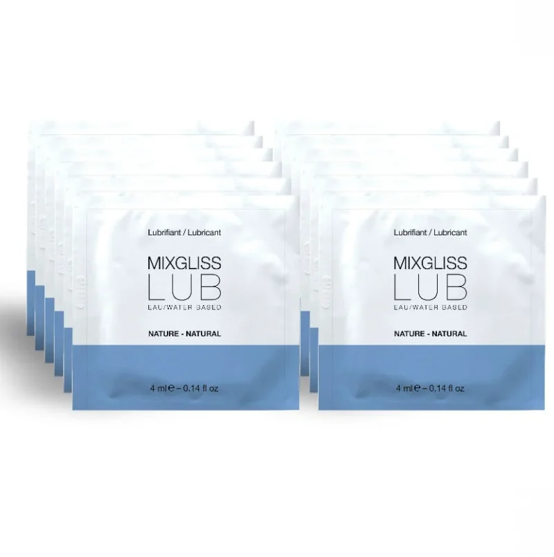 MIXGLISS - Lubricante Base De Agua Natural 12 Monodosis 4 Ml