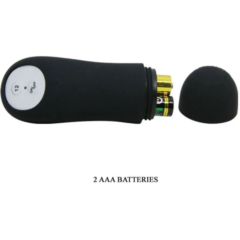 PRETTY LOVE - Plug Anal Silicona Forma Pene Y 12 Modos Vibracion Negro - Imagen 7