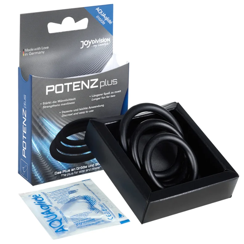 JOYDIVISION POTENZDUO - Plus Pack 3 Anillos Para Pene Negro - S, M, L-- - Imagen 3