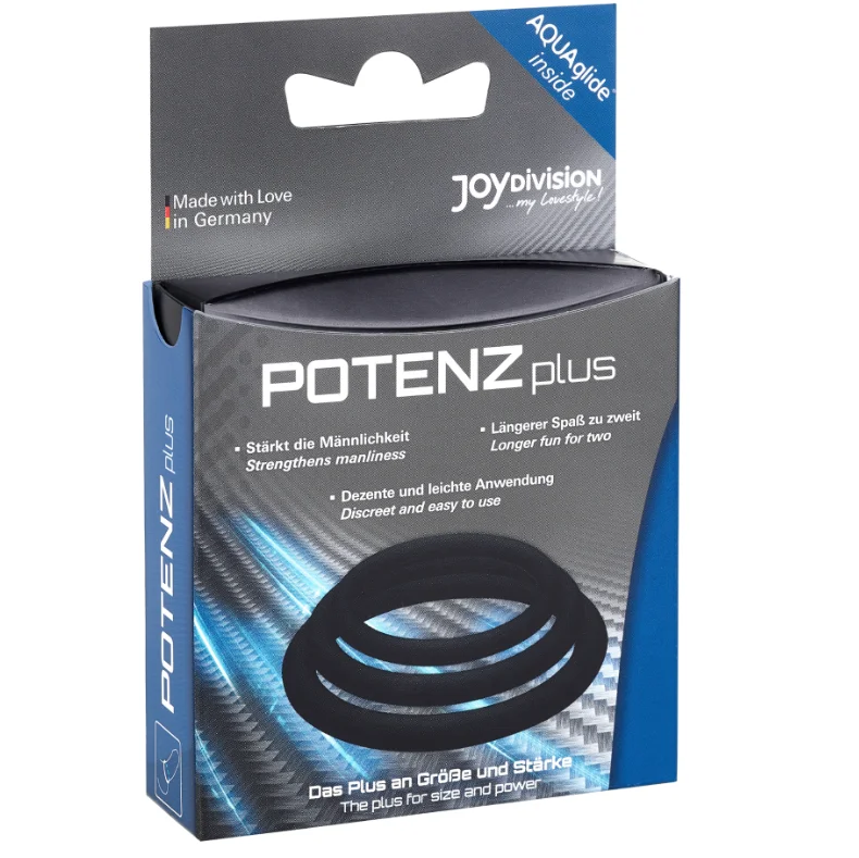 JOYDIVISION POTENZDUO - Plus Pack 3 Anillos Para Pene Negro - S, M, L-- - Imagen 4