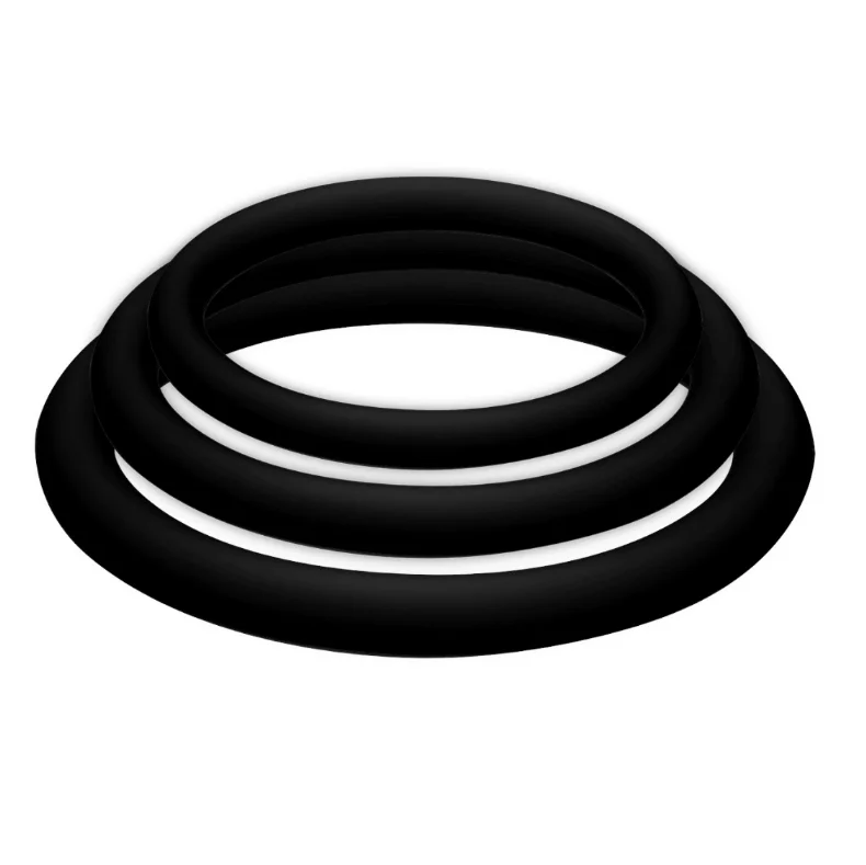 JOYDIVISION POTENZDUO - Plus Pack 3 Anillos Para Pene Negro - S, M, L--