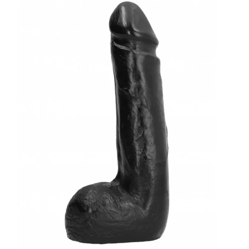 ALL BLACK - Dildo Realistico Negro Suave 20 Cm - Imagen 3