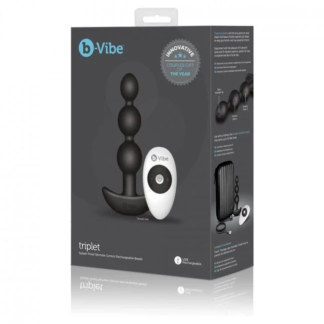 B-VIBE- Triplet Anal Control Remoto Beads Negro - Imagen 8