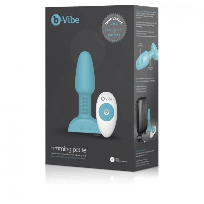 B-VIBE- Rimming Control Remoto Anal Plug Petite Teal - Imagen 4