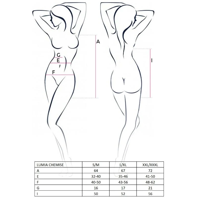 PASSION - Woman Lumia Chemise Negro Talla S/M - Imagen 4