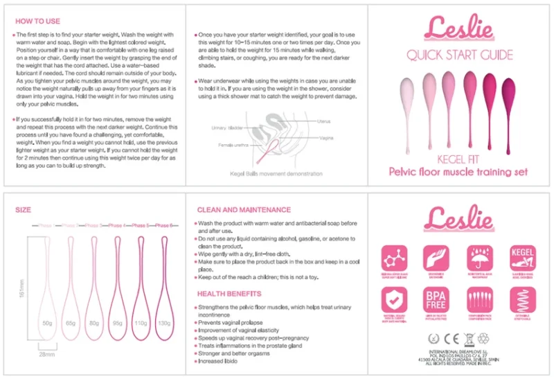 LESLIE - Kegel Fit Entregador Suelo Pelvico 6 Pesos - Imagen 15