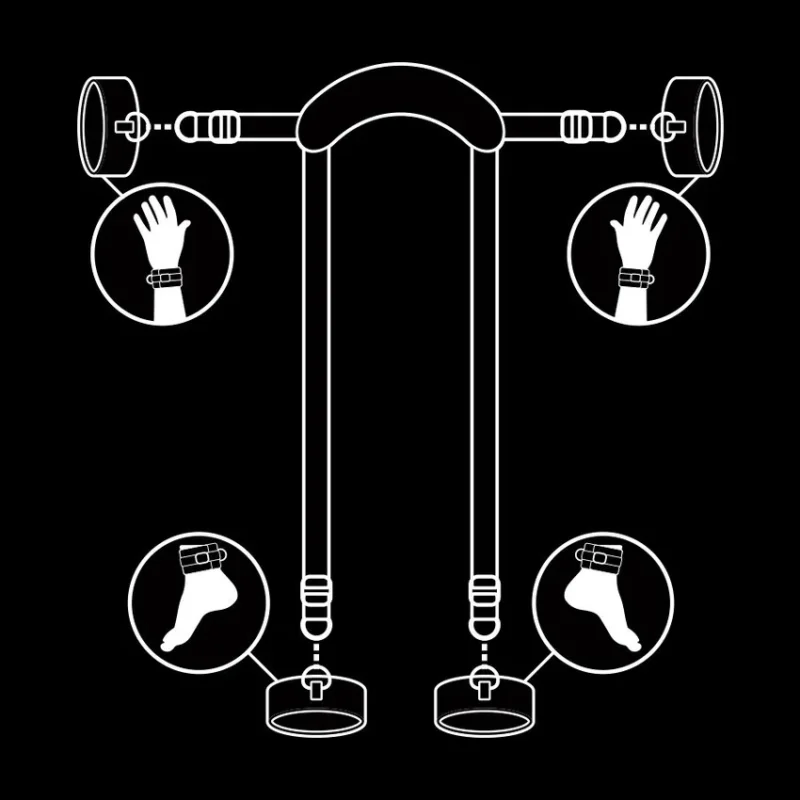 FETISH SUBMISSIVE - Posición Master Con 4 Esposas Con Forro De Nopreno - Imagen 5