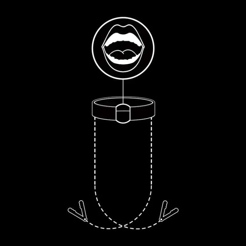 FETISH SUBMISSIVE - Anilla Mordaza Con Pinzas Para Pezones - Imagen 8
