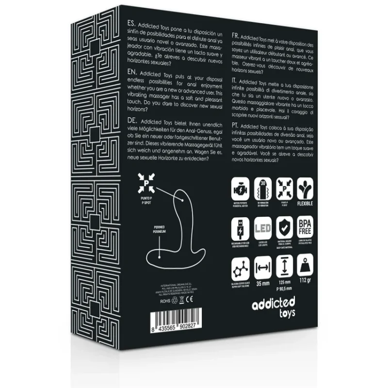 ADDICTED TOYS - Anal Massager Black Vibration - Imagen 6