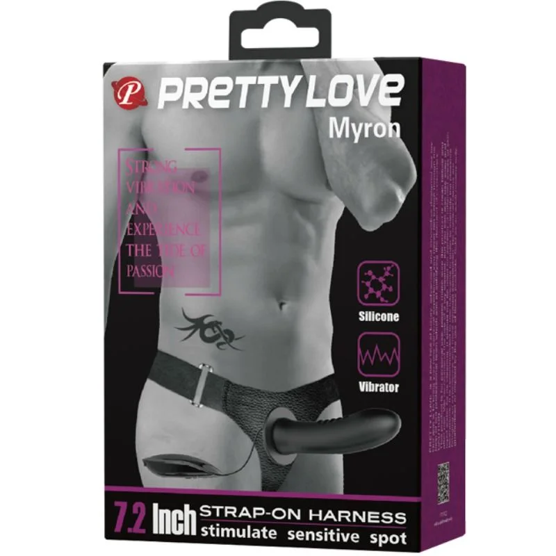 PRETTY LOVE - Myron Strap On Con Vibracion Y Dildo Hueco - Imagen 7