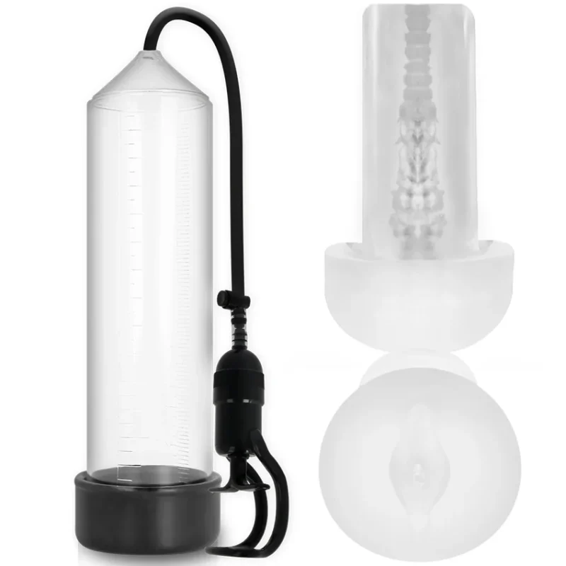 PUMP ADDICTED - Bomba Erección Rx5 Transparente Con Masturbador