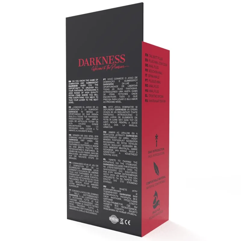 DARKNESS - Extra Buttplug Anal Con Cola Negro 7 Cm - Imagen 6
