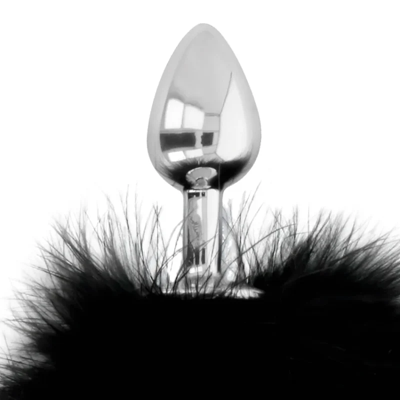 DARKNESS - Extra Buttplug Anal Con Cola Negro 7 Cm - Imagen 4