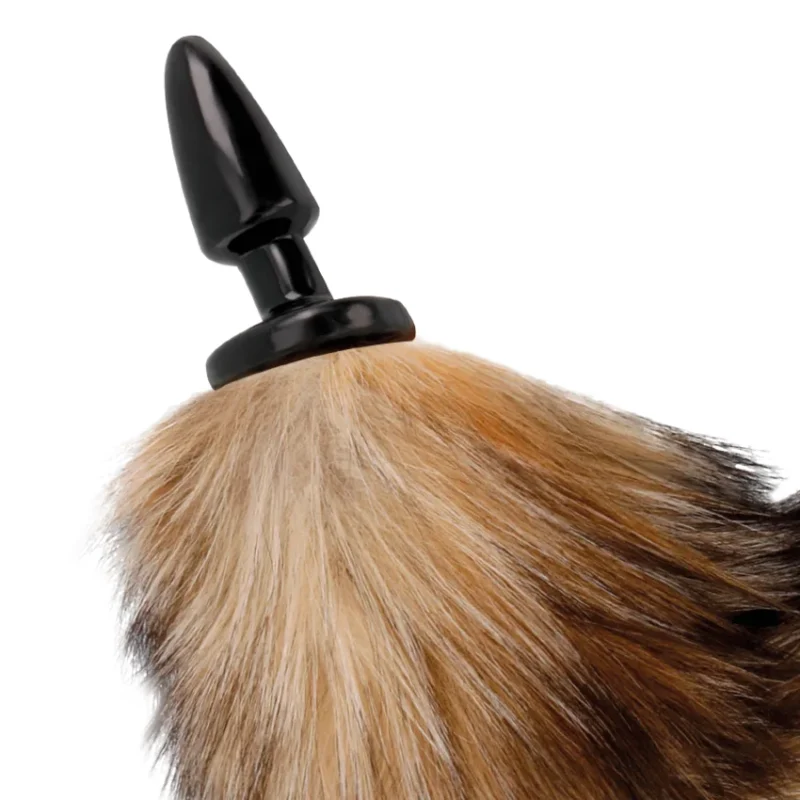 DARKNESS - Cola Natural Con Plug Anal Silicona 10 Cm - Imagen 4
