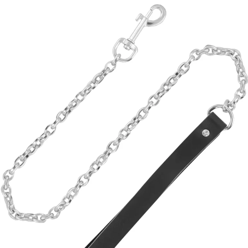 DARKNESS - Collar Leather Con Correa Alta Calidad - Imagen 4