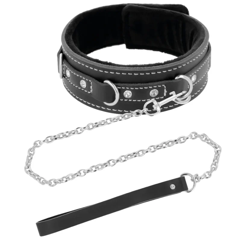DARKNESS - Collar Leather Con Correa Alta Calidad - Imagen 3