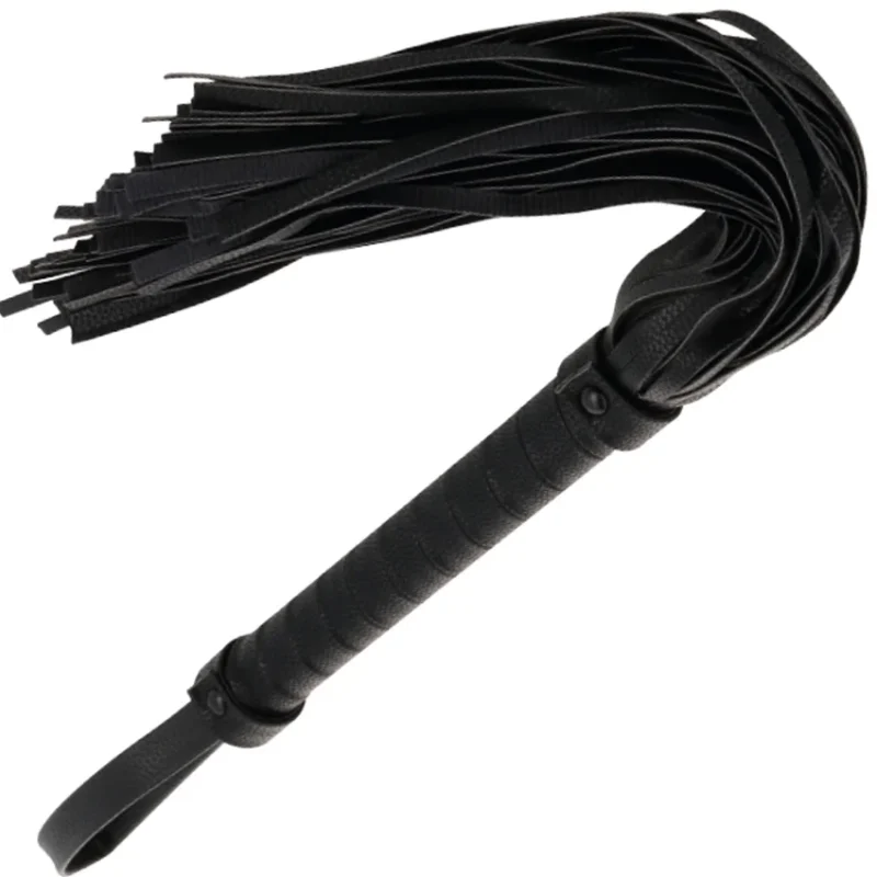 DARKNESS - Látigo Bondage Negro 42cm Leather - Imagen 4