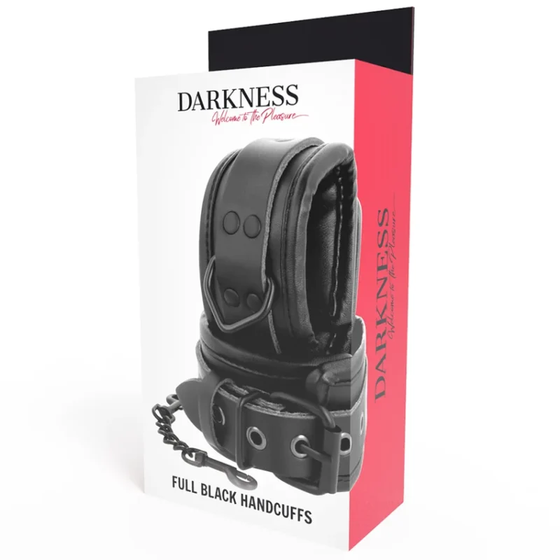 DARKNESS - Esposas Ajustables Manos Leather Negro - Imagen 7