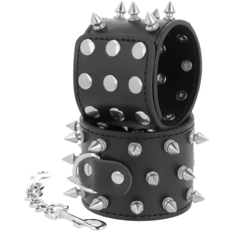 DARKNESS - Skulls And Bones Esposas Con Pinchos Negro - Imagen 3