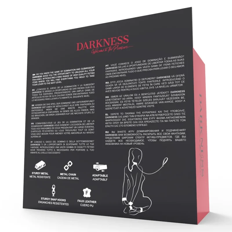 DARKNESS - Esposas Y Collar De Cuero Negro - Imagen 12
