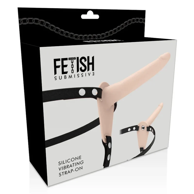 FETISH SUBMISSIVE HARNESS - Vibrador Silicona Flesh 15 Cm - Imagen 4