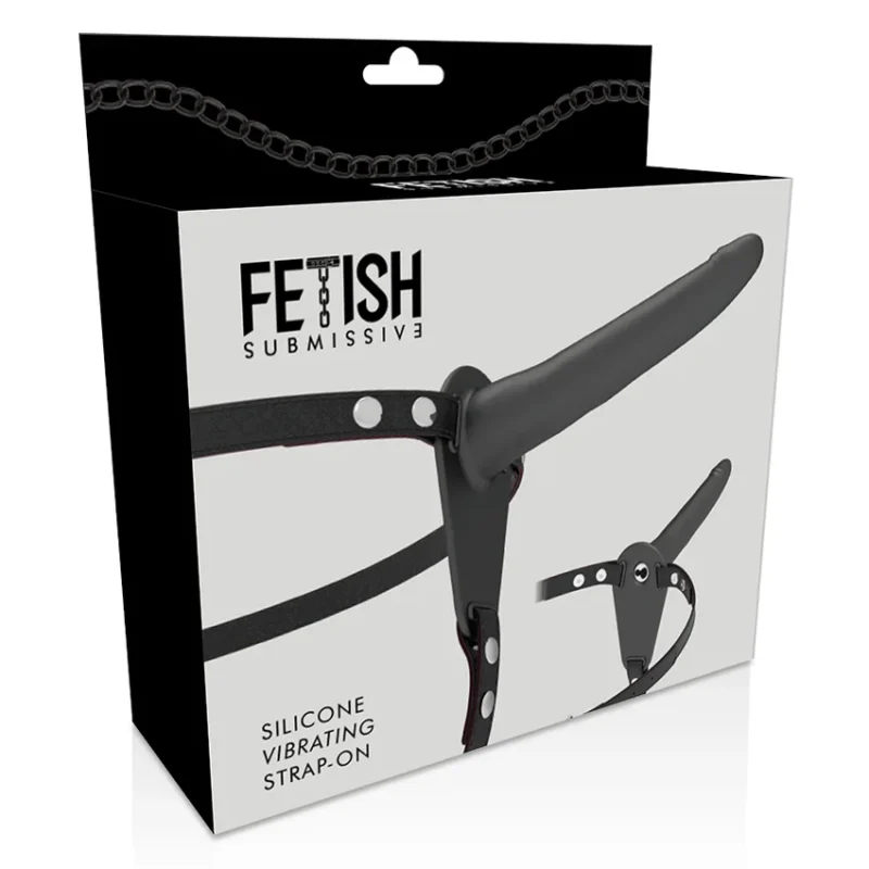 FETISH SUBMISSIVE HARNESS - Vibrador Silicona Negro 15 Cm - Imagen 5