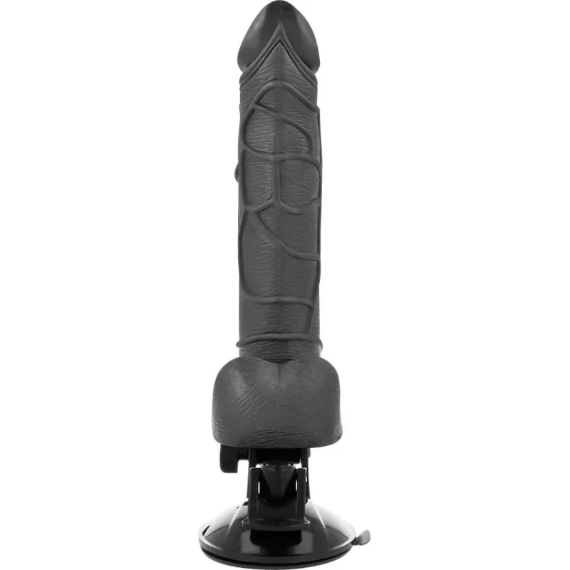 BASECOCK - Vibrador Realistico Control Remoto Negro Con Testiculos 19.5 Cm -O- 4 Cm- - Imagen 4