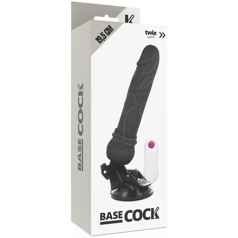 BASECOCK - Vibrador Realistico Control Remoto Negro 19.5 Cm -O- 4 Cm- - Imagen 5