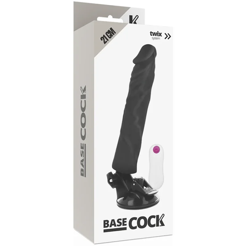 BASECOCK - Vibrador Realistico Control Remoto Negro 21 Cm -O- 4 Cm- - Imagen 6