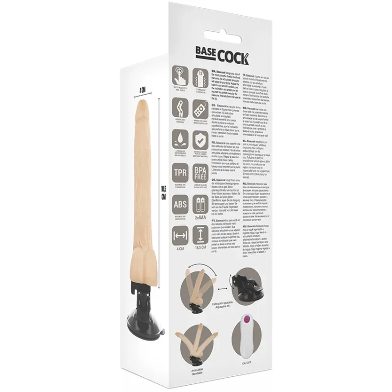 BASECOCK - Vibrador Articulable Control Remoto Natural 18.5 Cm -O- 4 Cm- - Imagen 7