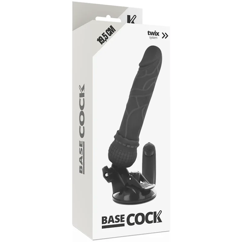 BASECOCK - Vibrador Realistico Control Remoto Negro 19.5 Cm -O- 4 Cm- - Imagen 5