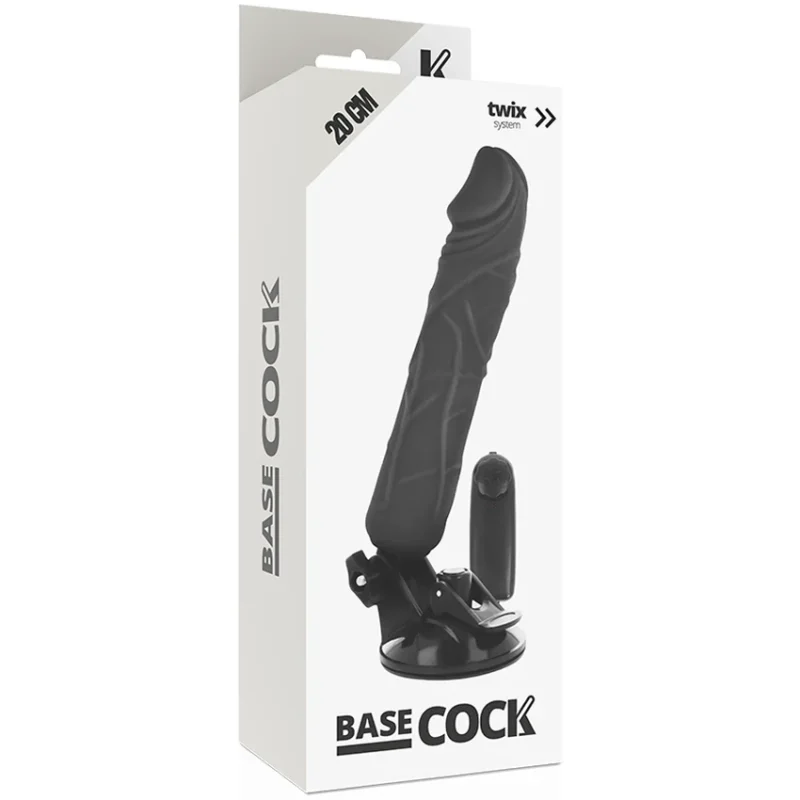 BASECOCK - Vibrador Realistico Control Remoto Negro 20 Cm -O- 4 Cm- - Imagen 5