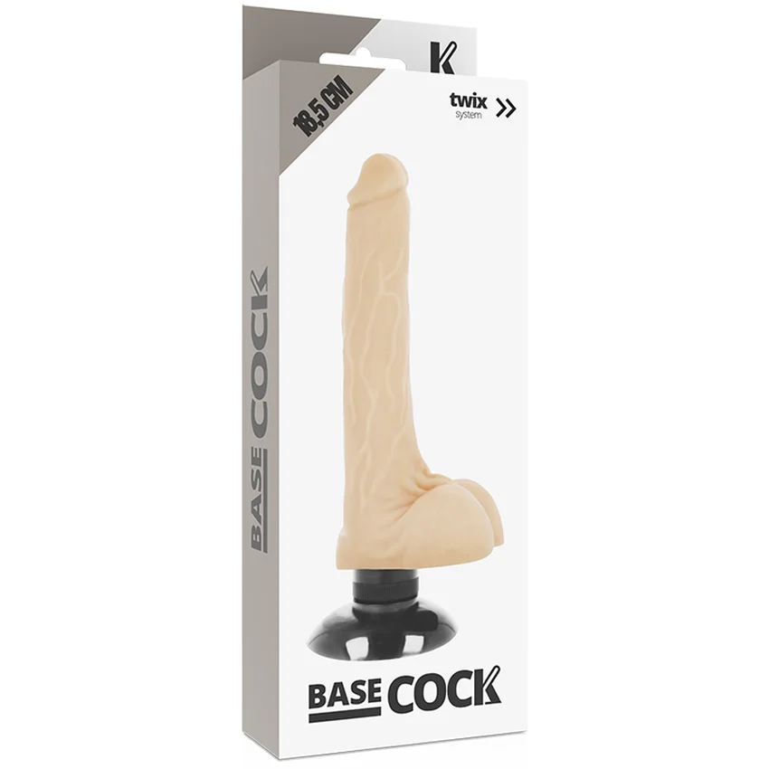 BASECOCK - Vibrador Realistico 2-1 Natural 18.5 Cm -O- 4 Cm - Imagen 6