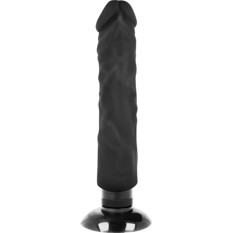 BASECOCK - Vibrador Realistico 2-1 Natural Negro 20 Cm -O- 4 Cm - Imagen 5