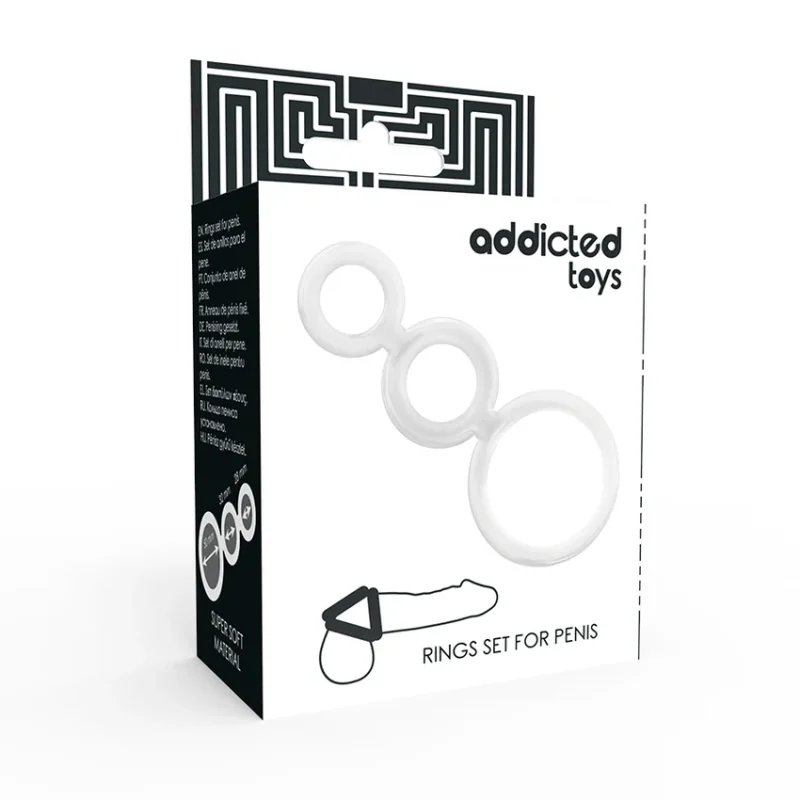 ADDICTED TOYS - Set Anillos Pene Y Testiculos Clear - Imagen 5