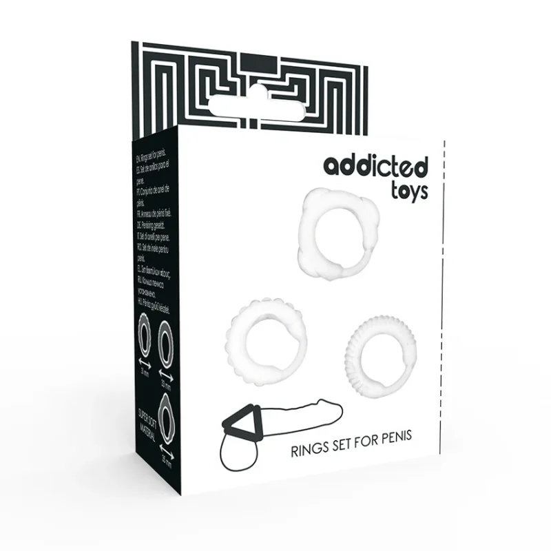 ADDICTED TOYS - Set 3 Anillos Pene Clear - Imagen 5