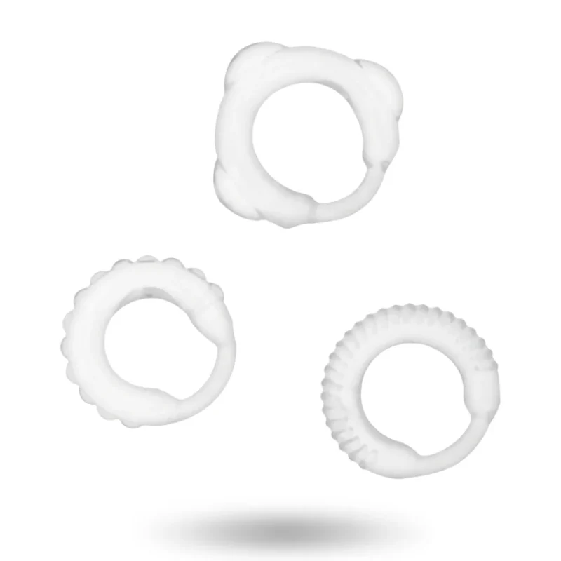 ADDICTED TOYS - Set 3 Anillos Pene Clear - Imagen 3