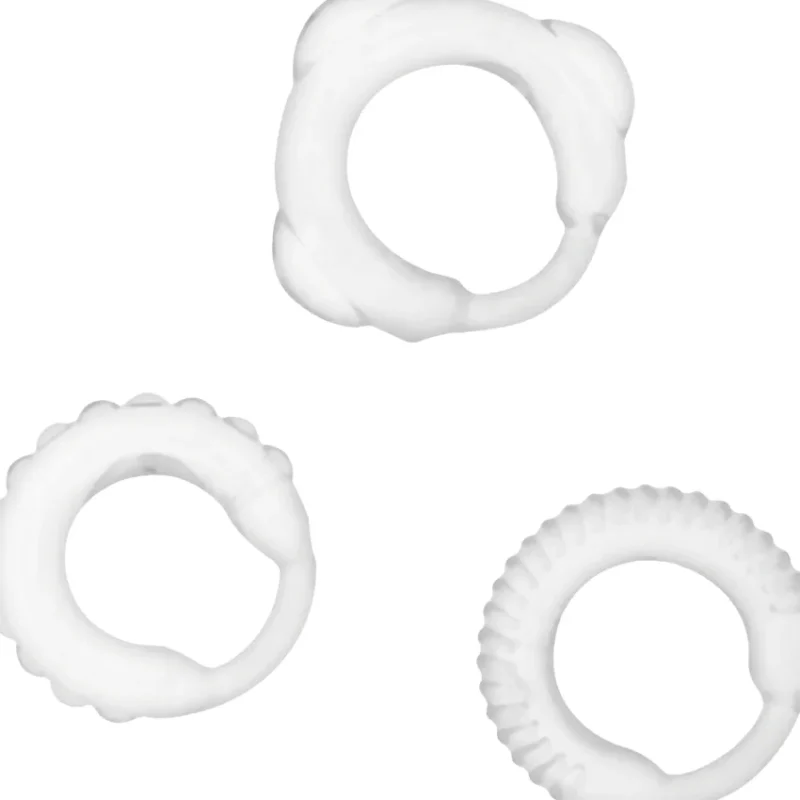 ADDICTED TOYS - Set 3 Anillos Pene Clear - Imagen 4