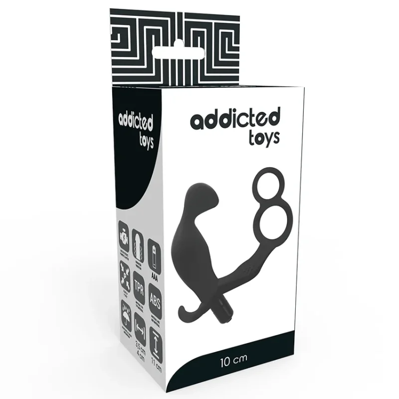 ADDICTED TOYS - Plug Anal Con Anilla Doble Pene Y Testiculos Negro - Imagen 5