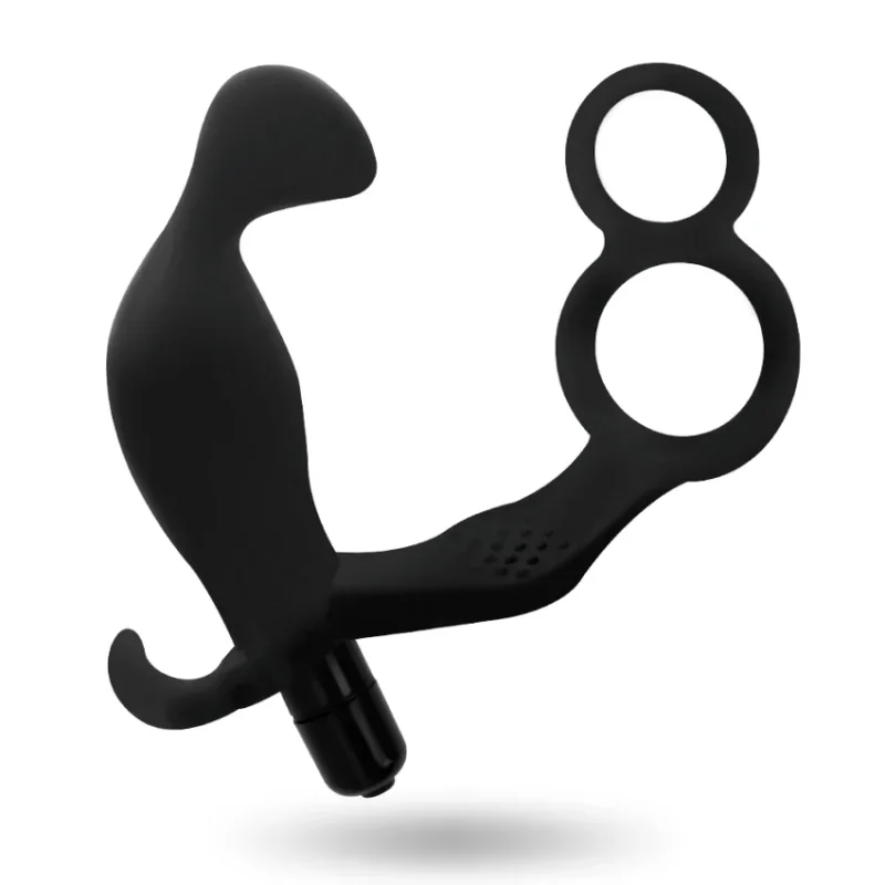 ADDICTED TOYS - Plug Anal Con Anilla Doble Pene Y Testiculos Negro - Imagen 3
