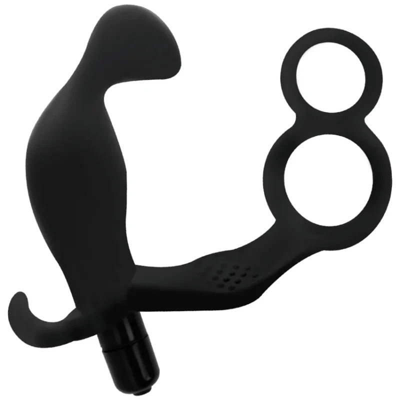 ADDICTED TOYS - Plug Anal Con Anilla Doble Pene Y Testiculos Negro - Imagen 4