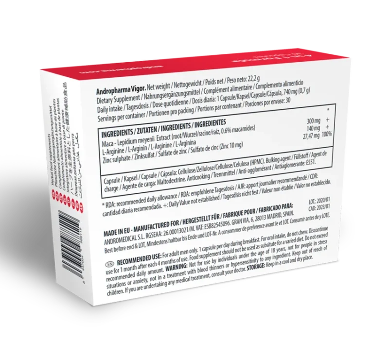 ANDROPHARMA VIGOR - Suplemento Potenciador Líbido - Imagen 3