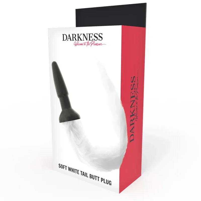 DARKNESS - Plug Anal Silicona Con Cola Blanca - Imagen 4