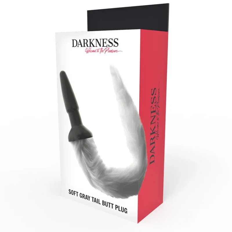 DARKNESS - Plug Anal Silicona Con Cola Gris - Imagen 4