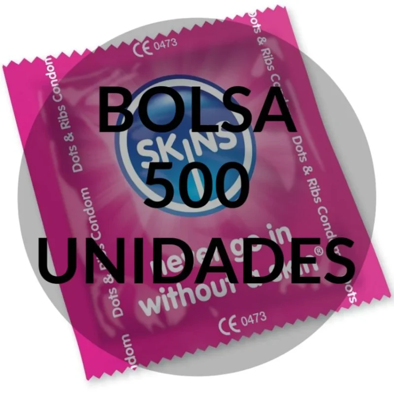SKINS - Preservativos Puntos & Estrías Bolsa 500 Uds - Imagen 3