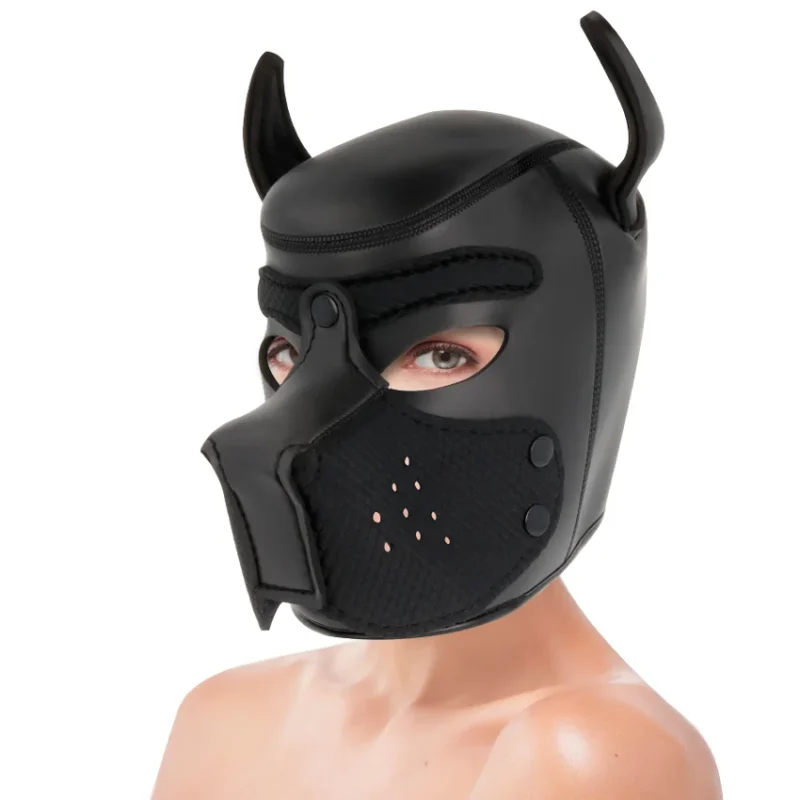 DARKNESS - Máscara Perro De Neopreno Con Hocico Extraíble L