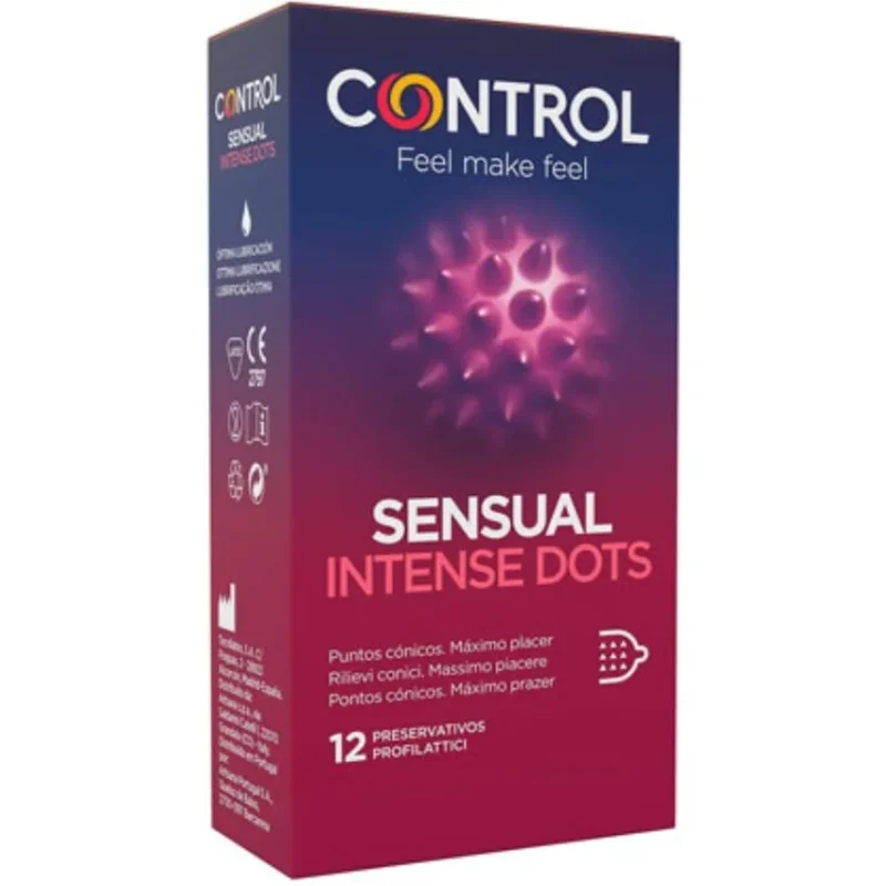 CONTROL - Spike Preservativos Con Puntos Conicos 12 Unidades