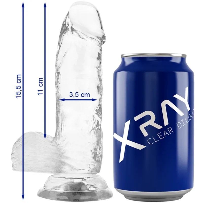 X RAY - Clear Dildo Realista Transparente 15.5 Cm -O- 3.5 Cm-