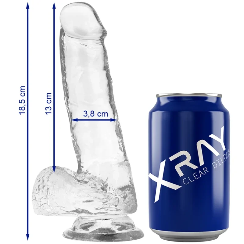 X RAY - Clear Dildo Realista Transparente 18.5 Cm -O- 3.8 Cm-