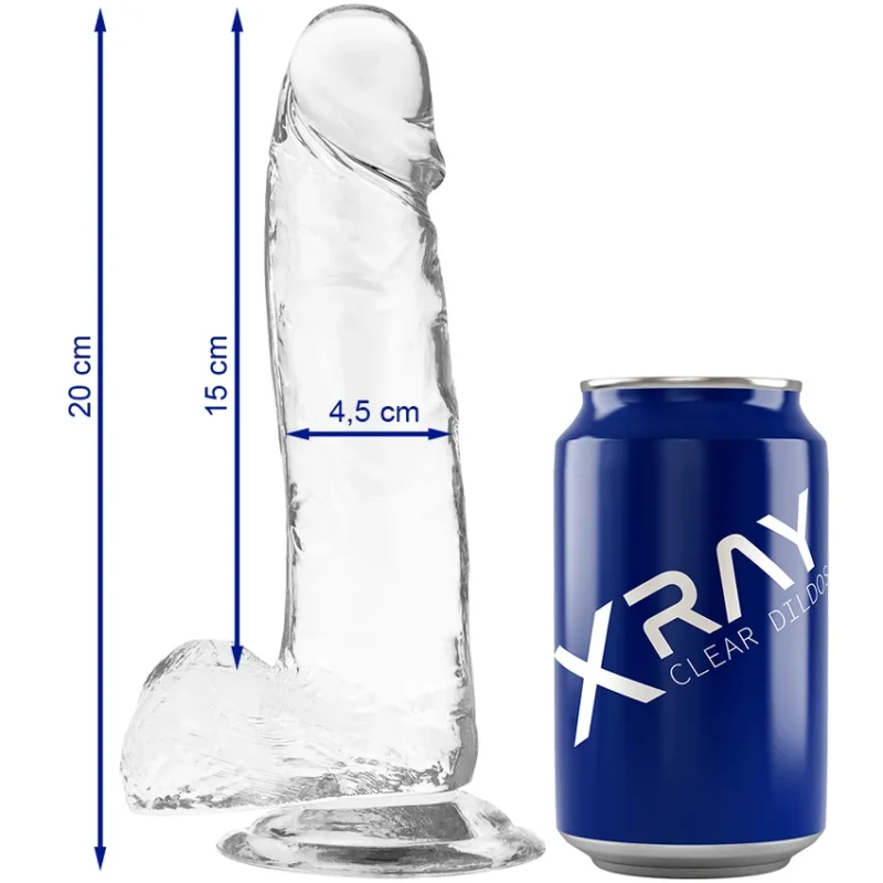 X RAY - Clear Dildo Realista Transparente 20 Cm -O- 4.5 Cm-